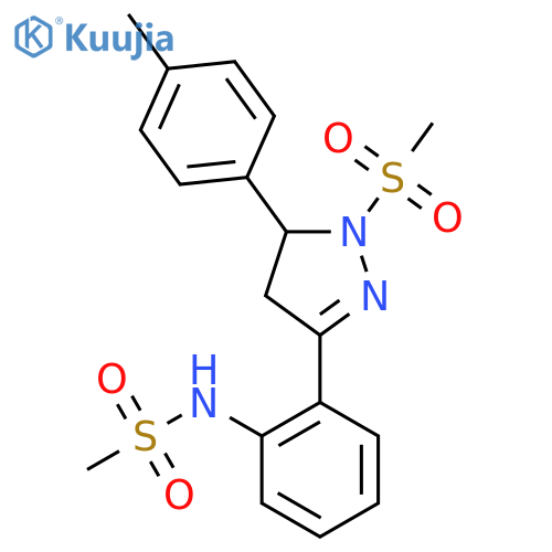 N-{2-1-methanesulfonyl-5-(4-methylphenyl)-4,5-dihydro-1H-pyrazol-3-ylphenyl}methanesulfonamide structure