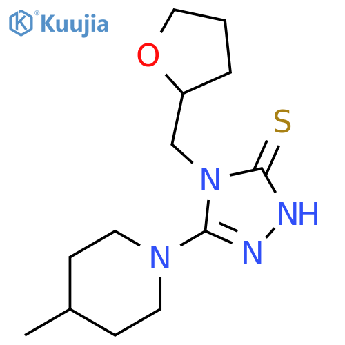 5-(4-methylpiperidin-1-yl)-4-(oxolan-2-ylmethyl)-4H-1,2,4-triazole-3-thiol structure