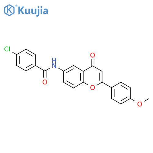 4-chloro-N-2-(4-methoxyphenyl)-4-oxo-4H-chromen-6-ylbenzamide structure