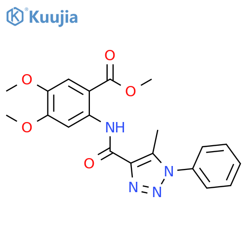 methyl 4,5-dimethoxy-2-(5-methyl-1-phenyl-1H-1,2,3-triazole-4-amido)benzoate structure