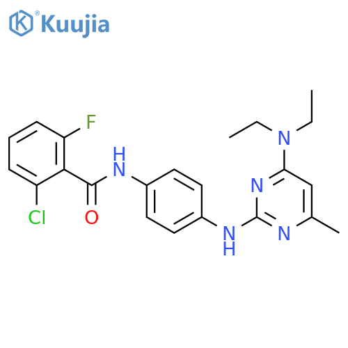 2-chloro-N-(4-{4-(diethylamino)-6-methylpyrimidin-2-ylamino}phenyl)-6-fluorobenzamide structure
