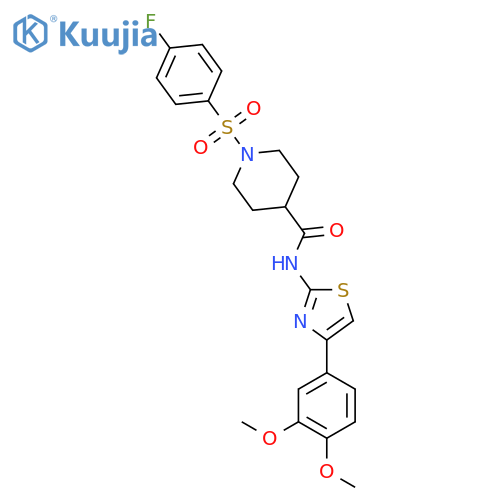 N-4-(3,4-dimethoxyphenyl)-1,3-thiazol-2-yl-1-(4-fluorobenzenesulfonyl)piperidine-4-carboxamide structure