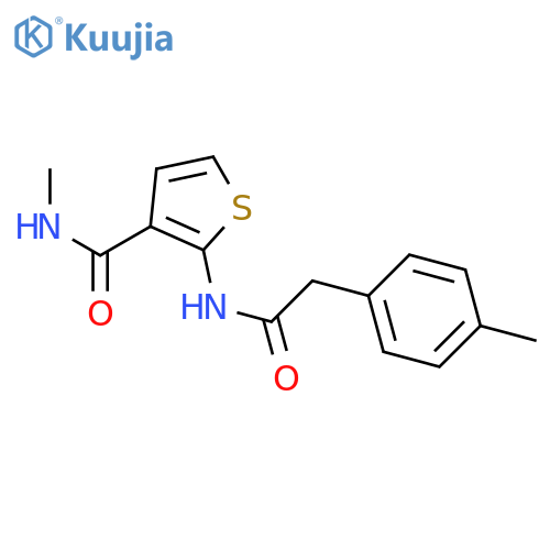 N-methyl-2-2-(4-methylphenyl)acetamidothiophene-3-carboxamide structure