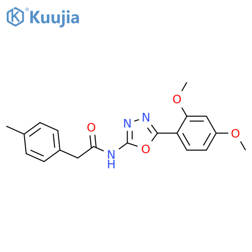 N-5-(2,4-dimethoxyphenyl)-1,3,4-oxadiazol-2-yl-2-(4-methylphenyl)acetamide structure