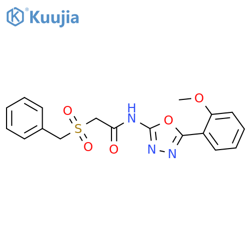 N-5-(2-methoxyphenyl)-1,3,4-oxadiazol-2-yl-2-phenylmethanesulfonylacetamide structure