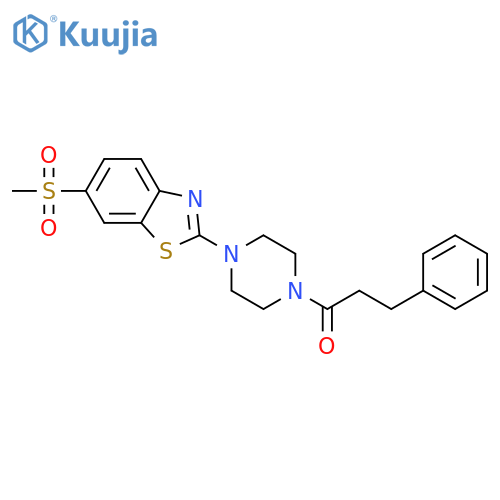 1-4-(6-methanesulfonyl-1,3-benzothiazol-2-yl)piperazin-1-yl-3-phenylpropan-1-one structure