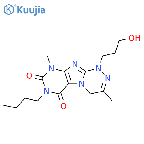 7-butyl-1-(3-hydroxypropyl)-3,9-dimethyl-1H,4H,6H,7H,8H,9H-1,2,4triazino4,3-gpurine-6,8-dione structure