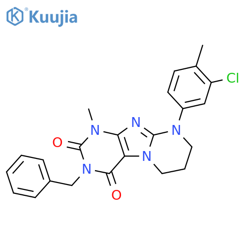 3-benzyl-9-(3-chloro-4-methylphenyl)-1-methyl-1H,2H,3H,4H,6H,7H,8H,9H-pyrimido1,2-gpurine-2,4-dione structure