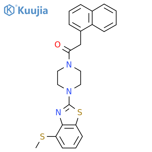 1-{4-4-(methylsulfanyl)-1,3-benzothiazol-2-ylpiperazin-1-yl}-2-(naphthalen-1-yl)ethan-1-one structure