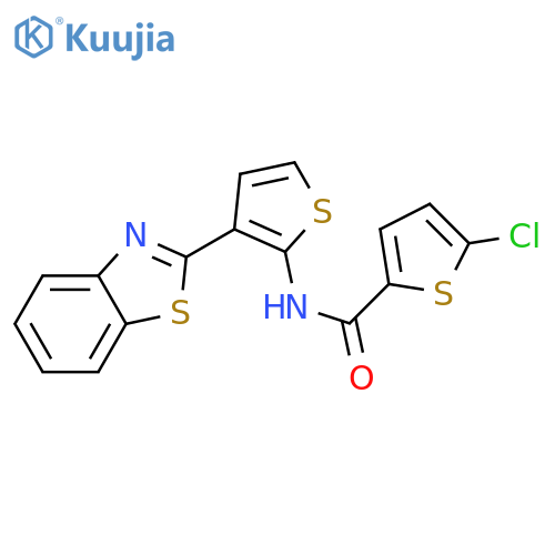 N-3-(1,3-benzothiazol-2-yl)thiophen-2-yl-5-chlorothiophene-2-carboxamide structure