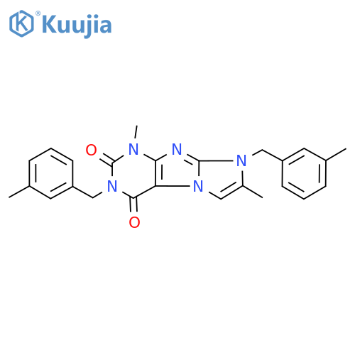 1,7-dimethyl-3,8-bis(3-methylphenyl)methyl-1H,2H,3H,4H,8H-imidazo1,2-gpurine-2,4-dione structure