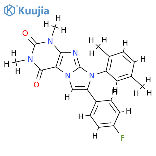 8-(2,5-dimethylphenyl)-7-(4-fluorophenyl)-1,3-dimethyl-1H,2H,3H,4H,8H-imidazo1,2-gpurine-2,4-dione structure