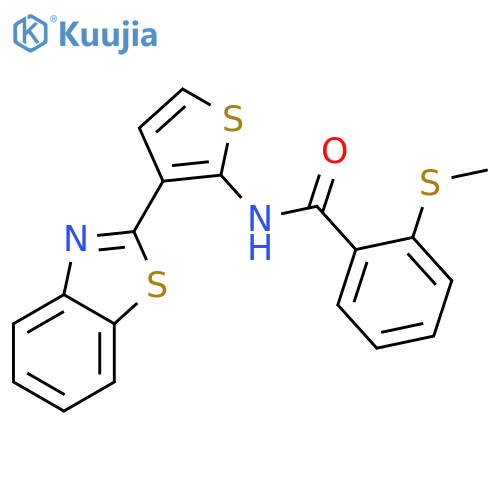 N-3-(1,3-benzothiazol-2-yl)thiophen-2-yl-2-(methylsulfanyl)benzamide structure