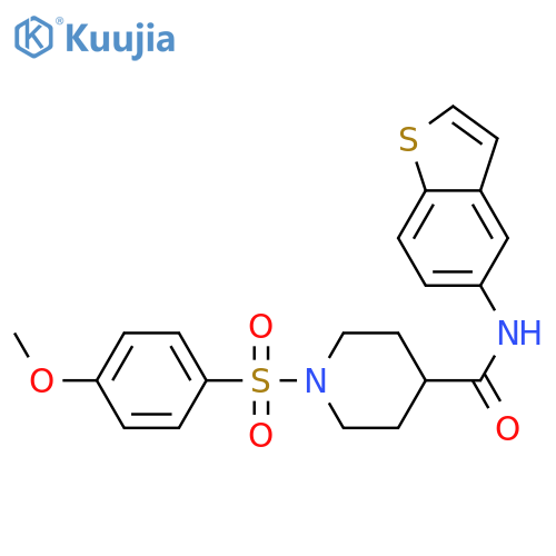 N-(1-benzothiophen-5-yl)-1-(4-methoxybenzenesulfonyl)piperidine-4-carboxamide structure