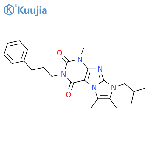 1,6,7-trimethyl-8-(2-methylpropyl)-3-(3-phenylpropyl)-1H,2H,3H,4H,8H-imidazo1,2-gpurine-2,4-dione structure