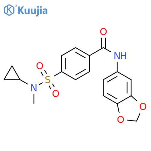 N-(2H-1,3-benzodioxol-5-yl)-4-cyclopropyl(methyl)sulfamoylbenzamide structure