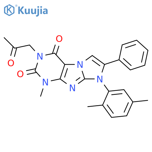 8-(2,5-dimethylphenyl)-1-methyl-3-(2-oxopropyl)-7-phenyl-1H,2H,3H,4H,8H-imidazo1,2-gpurine-2,4-dione structure
