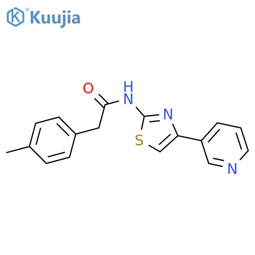 2-(4-methylphenyl)-N-4-(pyridin-3-yl)-1,3-thiazol-2-ylacetamide structure