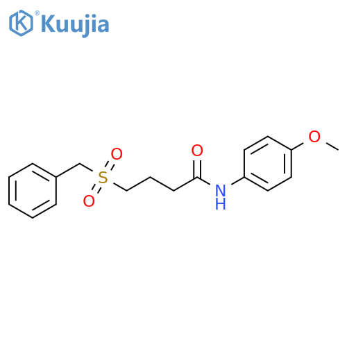 N-(4-methoxyphenyl)-4-phenylmethanesulfonylbutanamide structure