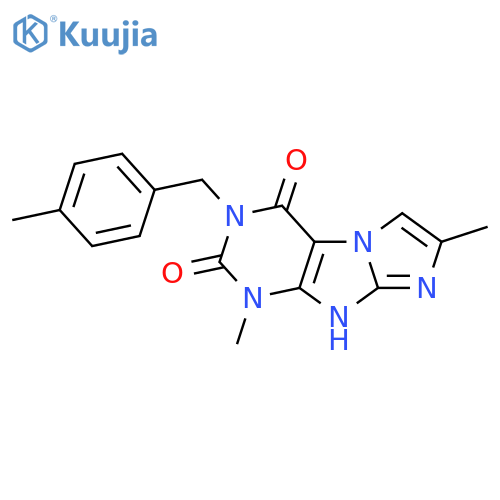 1,7-dimethyl-3-(4-methylphenyl)methyl-1H,2H,3H,4H,8H-imidazo1,2-gpurine-2,4-dione structure