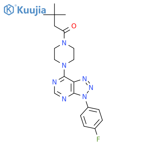 1-{4-3-(4-fluorophenyl)-3H-1,2,3triazolo4,5-dpyrimidin-7-ylpiperazin-1-yl}-3,3-dimethylbutan-1-one structure