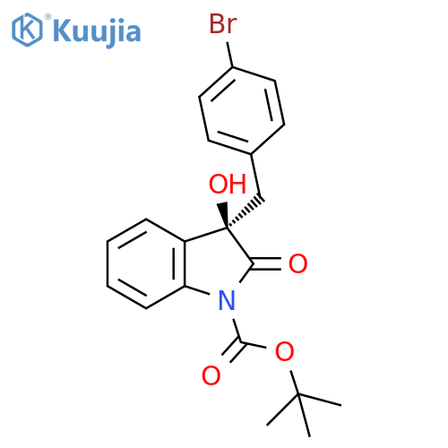 1H-Indole-1-carboxylic acid,3-[(4-bromophenyl)methyl]-2,3-dihydro-3-hydroxy-2-oxo-,1,1-dimethylethyl ester, (3R)- structure