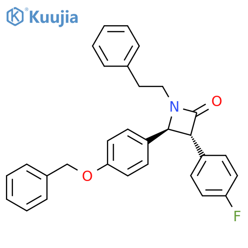 2-Azetidinone, 3-(4-fluorophenyl)-1-(2-phenylethyl)-4-[4-(phenylmethoxy)phenyl]-, (3R,4S)-rel- structure