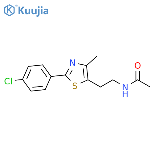 N-{2-2-(4-chlorophenyl)-4-methyl-1,3-thiazol-5-ylethyl}acetamide structure