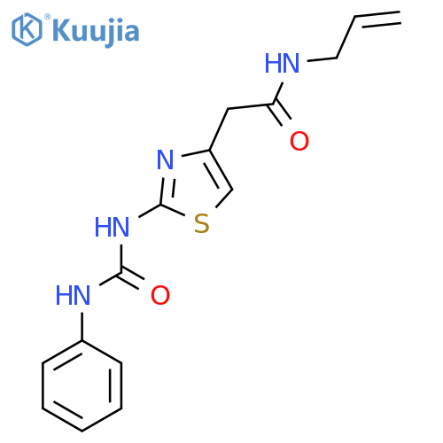 2-{2-(phenylcarbamoyl)amino-1,3-thiazol-4-yl}-N-(prop-2-en-1-yl)acetamide structure