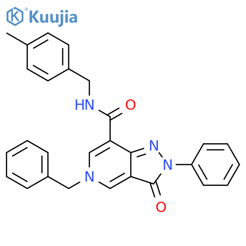 5-benzyl-N-(4-methylphenyl)methyl-3-oxo-2-phenyl-2H,3H,5H-pyrazolo4,3-cpyridine-7-carboxamide structure