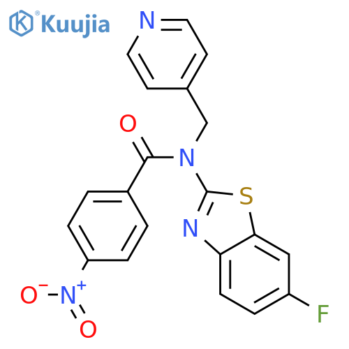 N-(6-fluoro-1,3-benzothiazol-2-yl)-4-nitro-N-(pyridin-4-yl)methylbenzamide structure