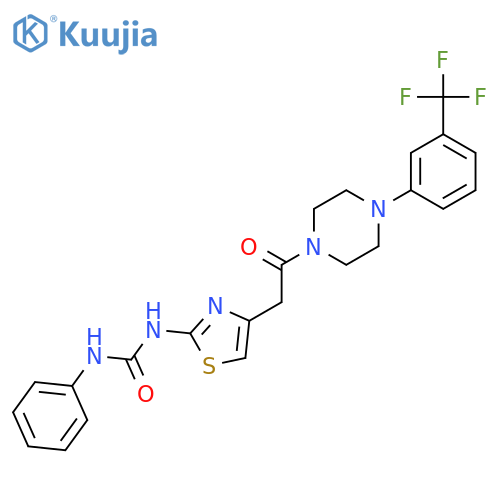 1-(4-(2-Oxo-2-(4-(3-(trifluoromethyl)phenyl)piperazin-1-yl)ethyl)thiazol-2-yl)-3-phenylurea structure
