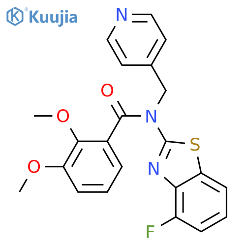 N-(4-fluoro-1,3-benzothiazol-2-yl)-2,3-dimethoxy-N-(pyridin-4-yl)methylbenzamide structure