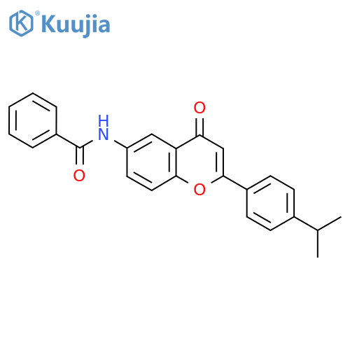 N-{4-oxo-2-4-(propan-2-yl)phenyl-4H-chromen-6-yl}benzamide structure