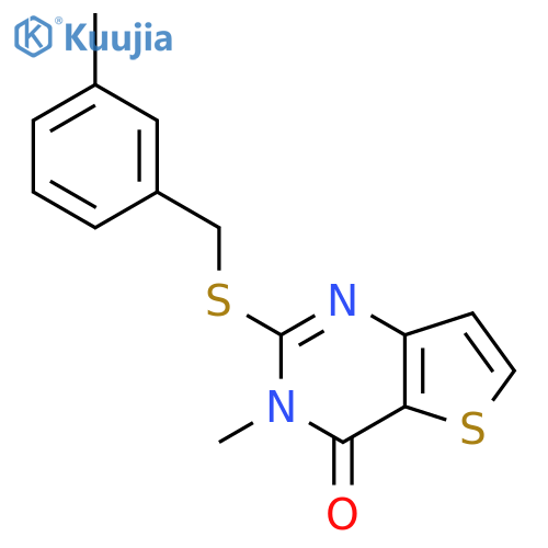 3-methyl-2-{(3-methylphenyl)methylsulfanyl}-3H,4H-thieno3,2-dpyrimidin-4-one structure