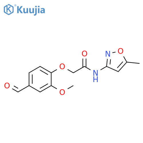 2-(4-formyl-2-methoxyphenoxy)-N-(5-methyl-1,2-oxazol-3-yl)acetamide structure