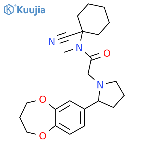N-(1-cyanocyclohexyl)-2-[2-(3,4-dihydro-2H-1,5-benzodioxepin-7-yl)pyrrolidin-1-yl]-N-methylacetamide structure