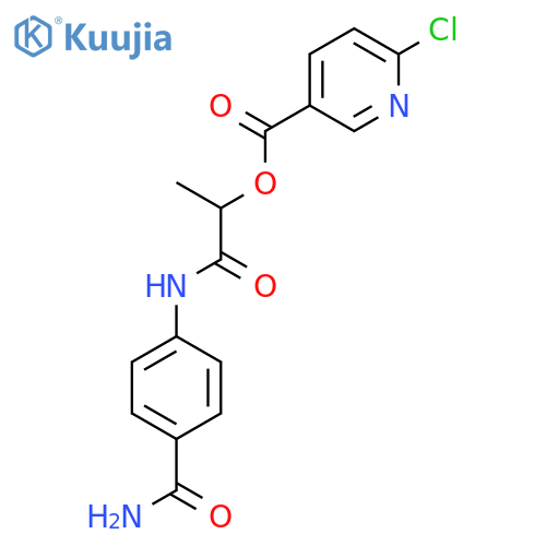1-[(4-Carbamoylphenyl)carbamoyl]ethyl 6-chloropyridine-3-carboxylate structure