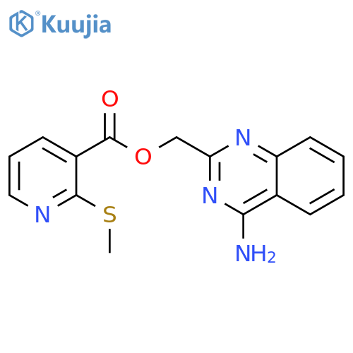 (4-Aminoquinazolin-2-yl)methyl 2-(methylthio)nicotinate structure