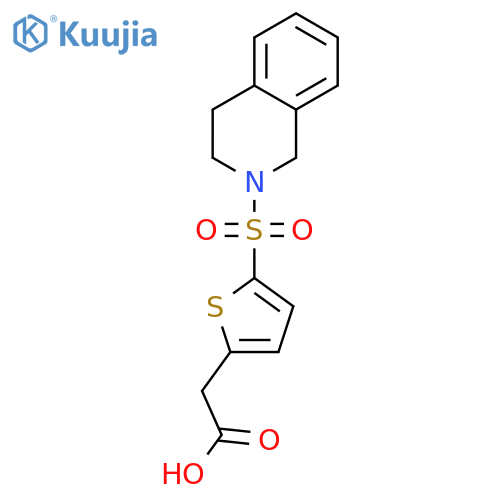 2-5-(1,2,3,4-tetrahydroisoquinoline-2-sulfonyl)thiophen-2-ylacetic acid structure