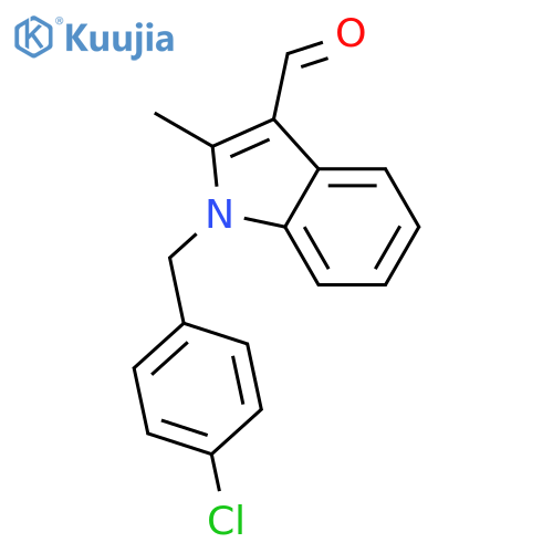 1-(4-chlorophenyl)methyl-2-methyl-1H-indole-3-carbaldehyde structure