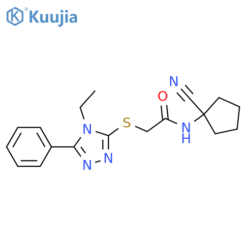 N-(1-cyanocyclopentyl)-2-[(4-ethyl-5-phenyl-4H-1,2,4-triazol-3-yl)sulfanyl]acetamide structure