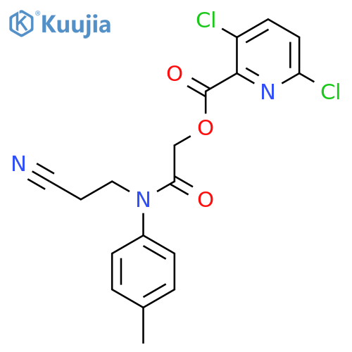 [(2-Cyanoethyl)(4-methylphenyl)carbamoyl]methyl 3,6-dichloropyridine-2-carboxylate structure