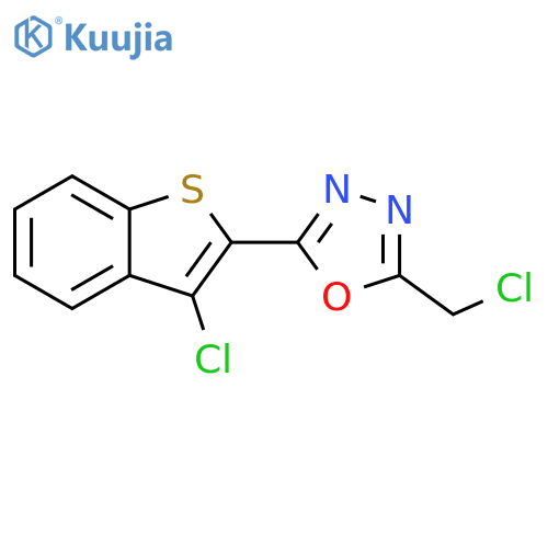 2-(3-chloro-1-benzothiophen-2-yl)-5-(chloromethyl)-1,3,4-oxadiazole structure