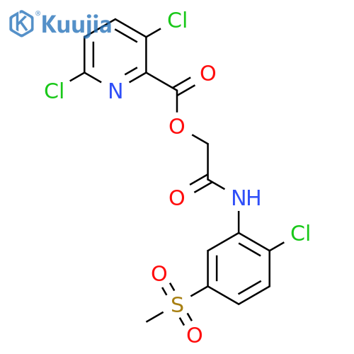 [2-(2-Chloro-5-methylsulfonylanilino)-2-oxoethyl] 3,6-dichloropyridine-2-carboxylate structure