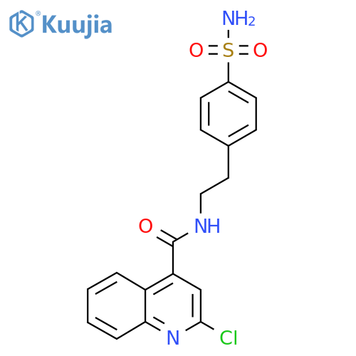 2-chloro-N-[2-(4-sulfamoylphenyl)ethyl]quinoline-4-carboxamide structure