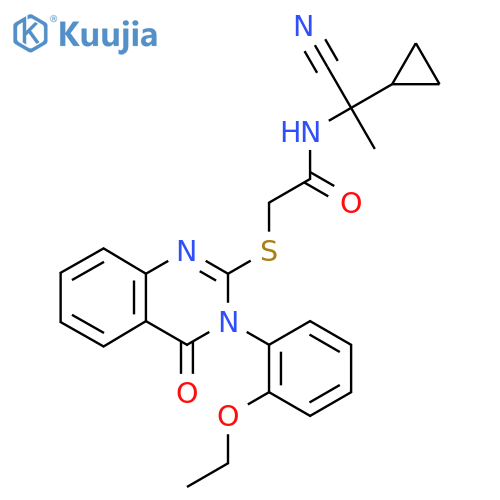 N-(1-cyano-1-cyclopropylethyl)-2-[3-(2-ethoxyphenyl)-4-oxoquinazolin-2-yl]sulfanylacetamide structure