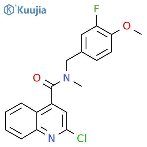 2-chloro-N-[(3-fluoro-4-methoxyphenyl)methyl]-N-methylquinoline-4-carboxamide structure