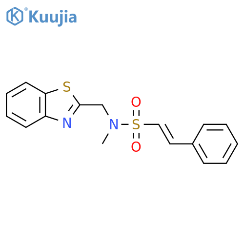 N-[(1,3-benzothiazol-2-yl)methyl]-N-methyl-2-phenylethene-1-sulfonamide structure