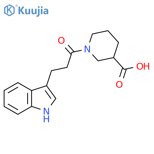 1-(3-(1H-indol-3-yl)propanoyl)piperidine-3-carboxylic acid structure